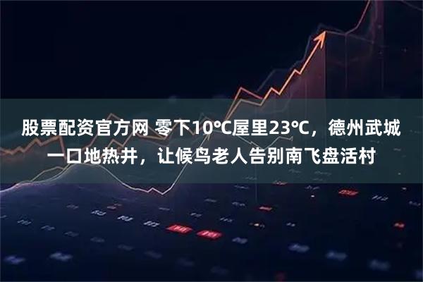 股票配资官方网 零下10℃屋里23℃，德州武城一口地热井，让候鸟老人告别南飞盘活村